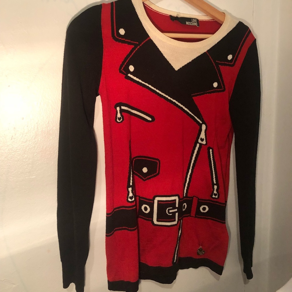 Love Moschino Sweater top motor jacket print